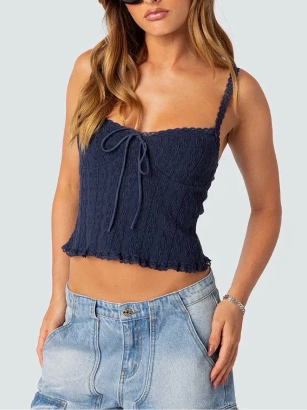 Edikted Lacey Knit Tank Top